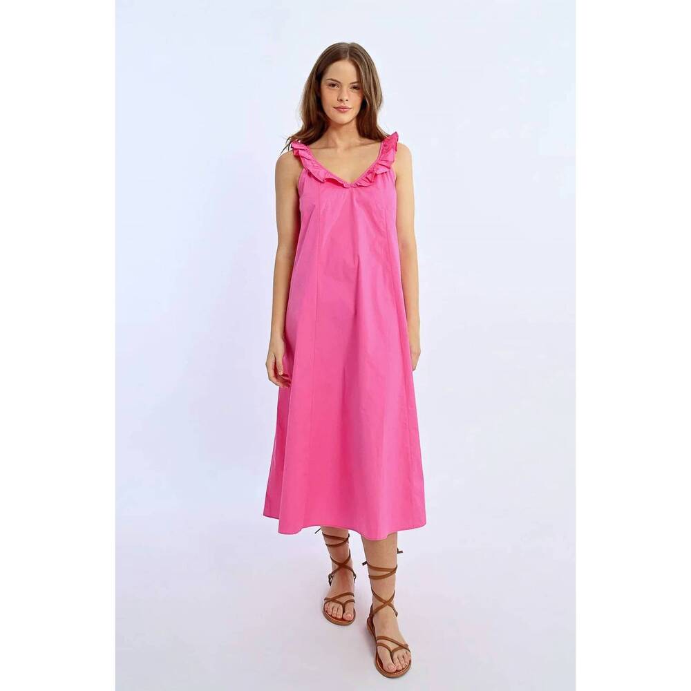 NEW MOLLY BRACKEN woven maxi dress in pink